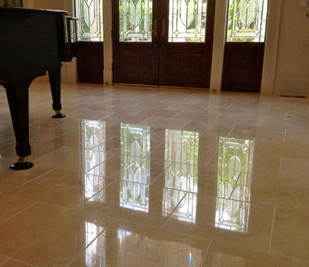 Residential Travertine Honing and Polishing